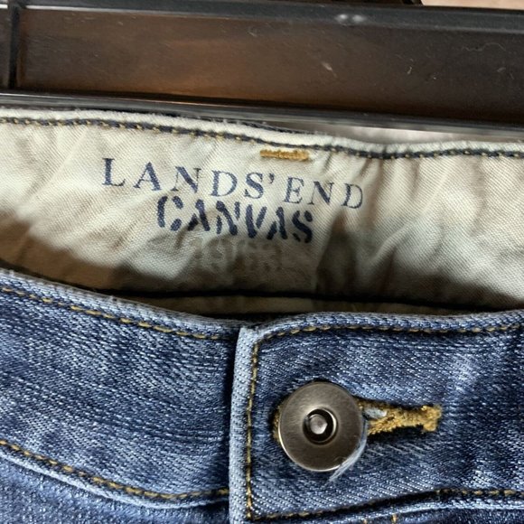 Lands' End Canvas Jeans Women's 31 Blue Denim Stretch Low Rise Straight Leg 7880 - Picture 5 of 9